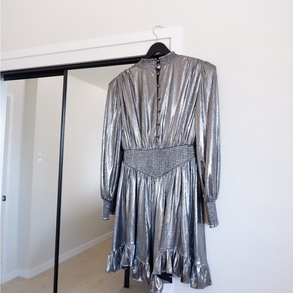 SOLD- RETROFETE Silver Mini Dress - Picture 7 of 11